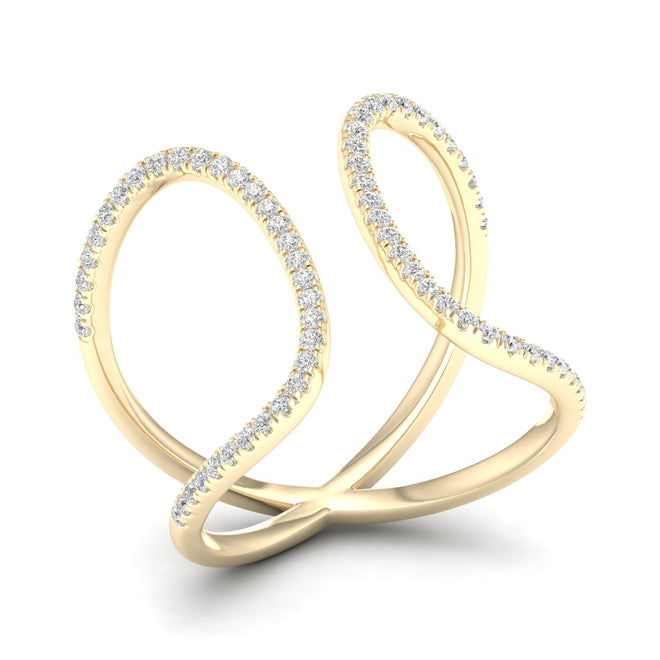 1/3 ctw Round Cut Lab Grown Diamond Shea Fashion Ring 14k Solid Gold