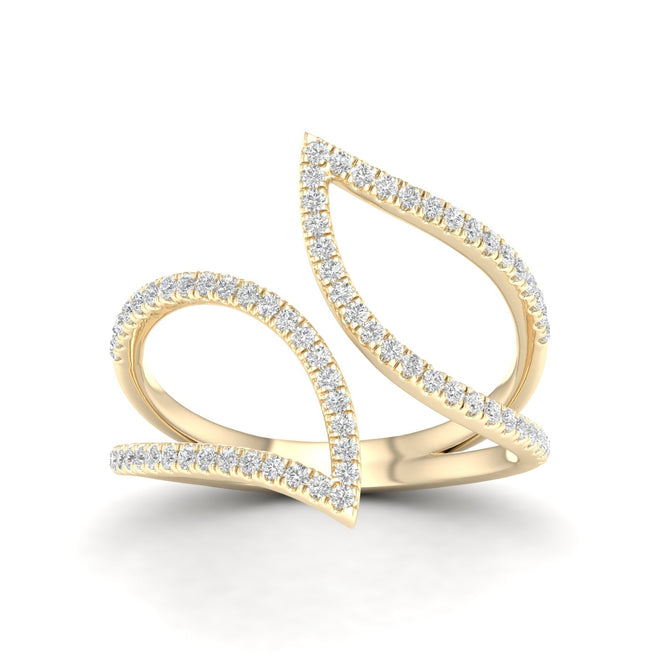 1/3 Ctw Round Cut Lab Grown Diamond Ila Fashion Ring 14k Solid Gold