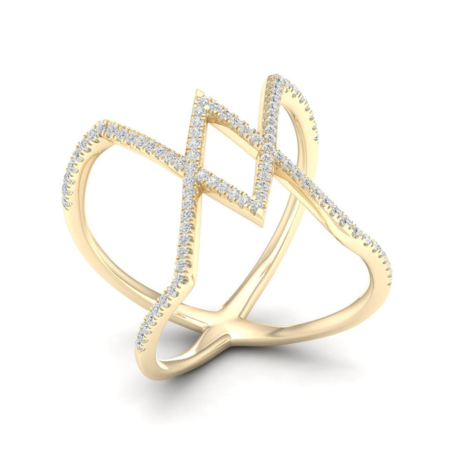 1/3 Ctw Round Cut Lab Grown Diamond Ariel Fashion Ring 14k Solid Gold