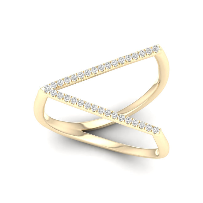 1/8 Ctw Round Cut Lab Grown Diamond Luna Fashion Ring 14k Solid Gold