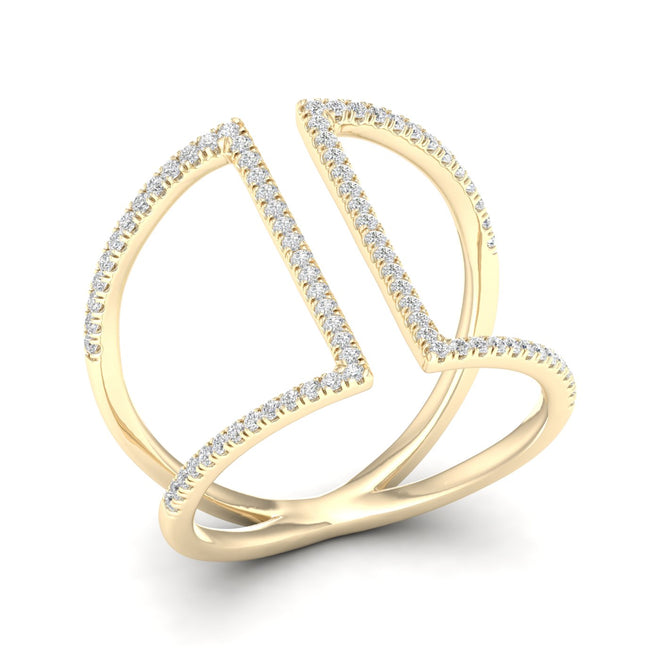 1/3 Ctw Round Cut Lab Grown Doamond Rhea Fashion Ring 14k Solid Gold