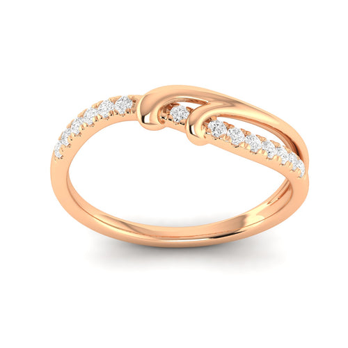 Round Lab Grown Diamond Women's Love Ring Band 9KT Solid Gold