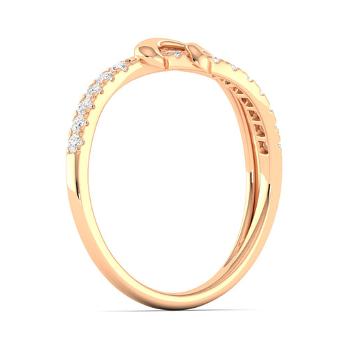 Round Lab Grown Diamond Women's Love Ring Band 9KT Solid Gold