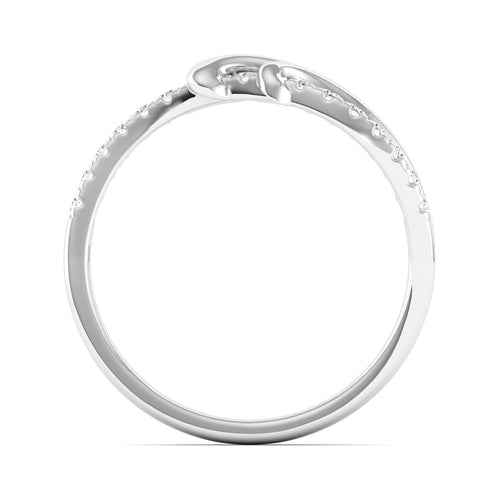 Round Lab Grown Diamond Women's Love Ring Band 9KT Solid Gold