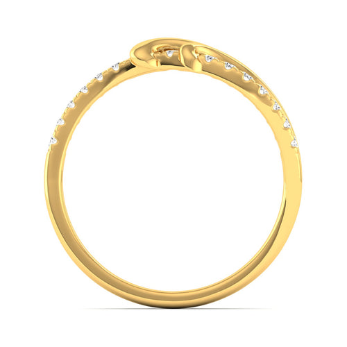 Round Lab Grown Diamond Women's Love Ring Band 9KT Solid Gold