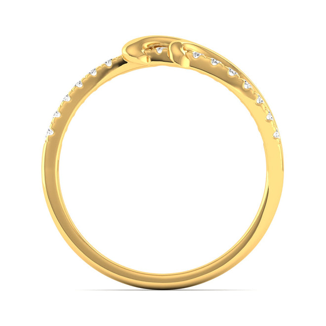 Round Lab Grown Diamond Women's Love Ring Band 9KT Solid Gold
