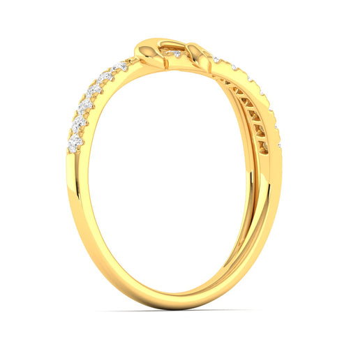 Round Lab Grown Diamond Women's Love Ring Band 9KT Solid Gold