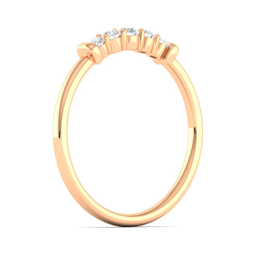 Lab Grown Diamond Five Stone Ring Band 9k Solid Gold