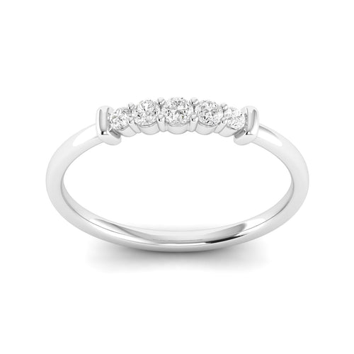 Lab Grown Diamond Five Stone Ring Band 9k Solid Gold