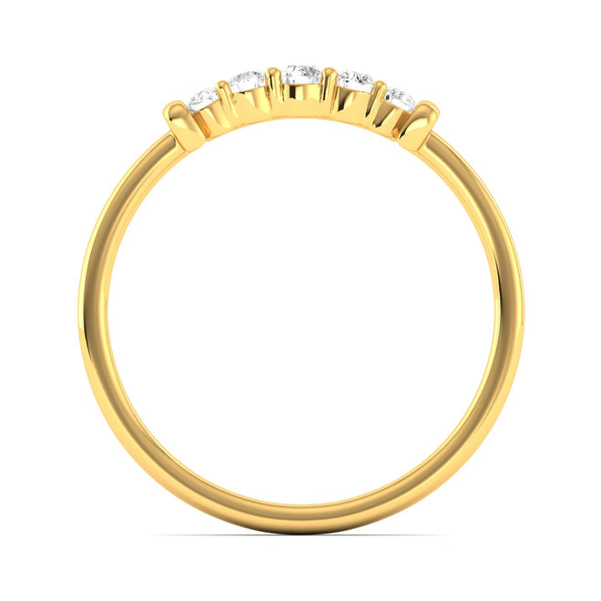 Lab Grown Diamond Five Stone Ring Band 9k Solid Gold
