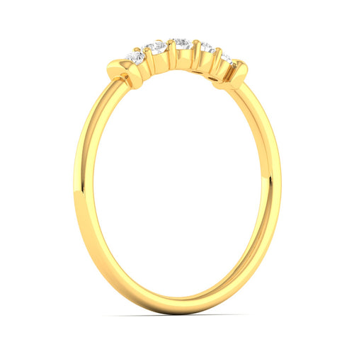 Lab Grown Diamond Five Stone Ring Band 9k Solid Gold