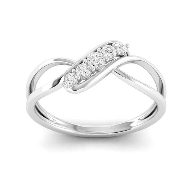 Lab Grown Diamond Five Stone InfinityRing Band 9k Solid Gold