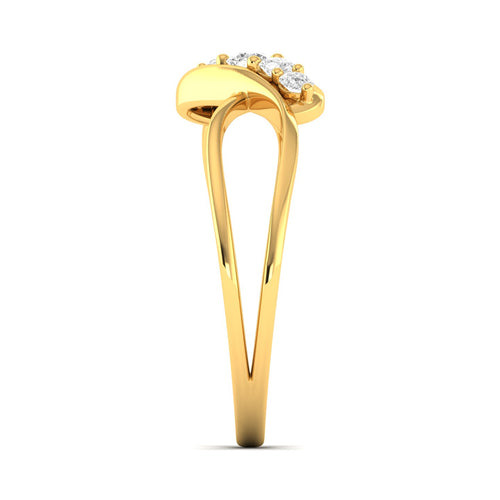 Lab Grown Diamond Five Stone InfinityRing Band 9k Solid Gold