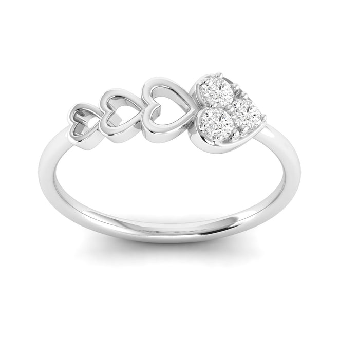 Lab Grown Diamond Heart Propose Ring Band 9k Solid Gold