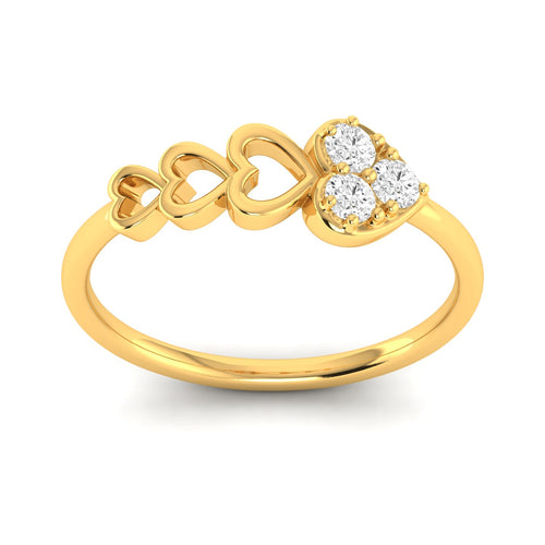 Lab Grown Diamond Heart Propose Ring Band 9k Solid Gold