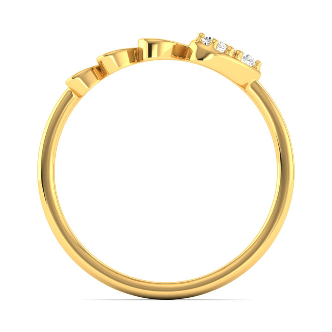 Lab Grown Diamond Heart Propose Ring Band 9k Solid Gold