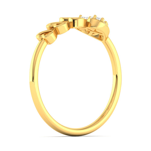 Lab Grown Diamond Heart Propose Ring Band 9k Solid Gold