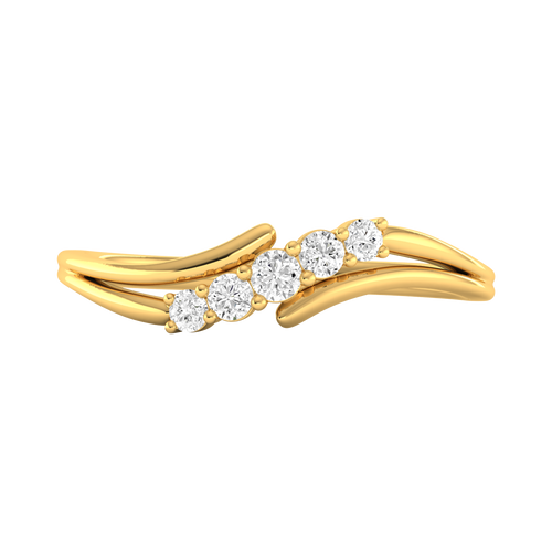 Lab Grown Diamond Five Stone Propose Ring Band 9k Solid Gold