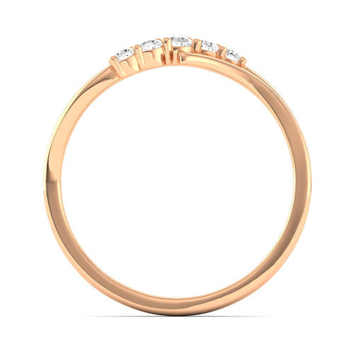 Lab Grown Diamond Five Stone Propose Ring Band 9k Solid Gold