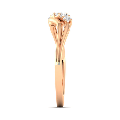 Lab Grown Diamond Five Stone Propose Ring Band 9k Solid Gold