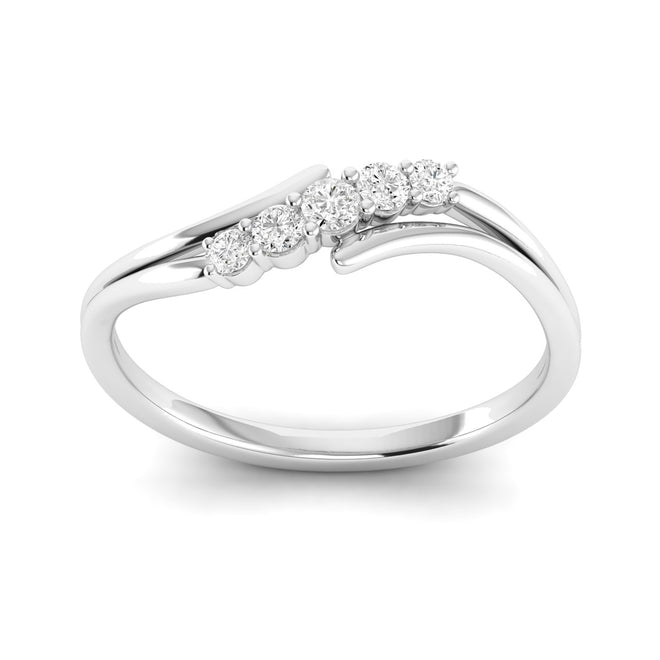 Lab Grown Diamond Five Stone Propose Ring Band 9k Solid Gold