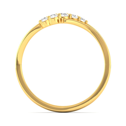 Lab Grown Diamond Five Stone Propose Ring Band 9k Solid Gold