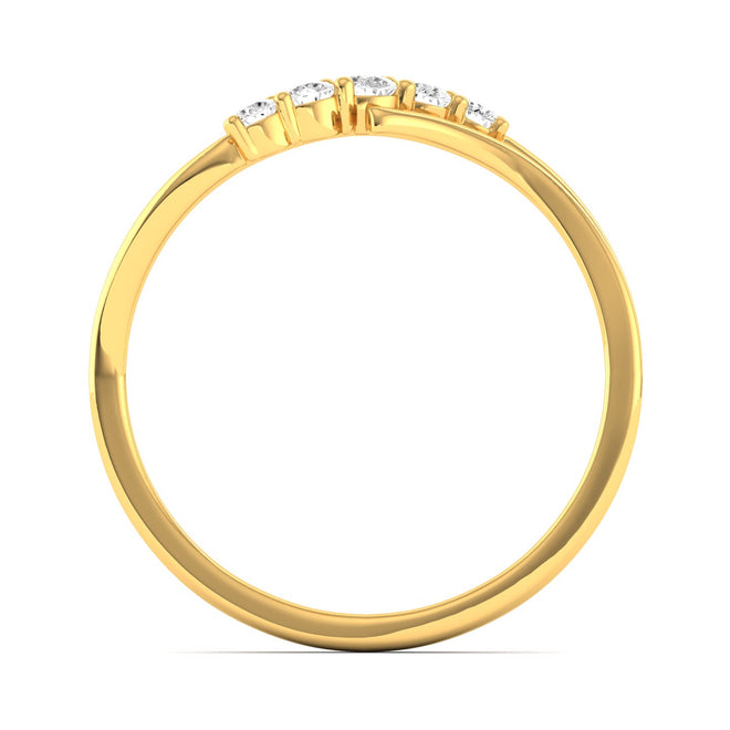 Lab Grown Diamond Five Stone Propose Ring Band 9k Solid Gold