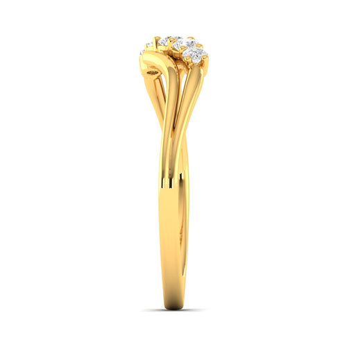 Lab Grown Diamond Five Stone Propose Ring Band 9k Solid Gold