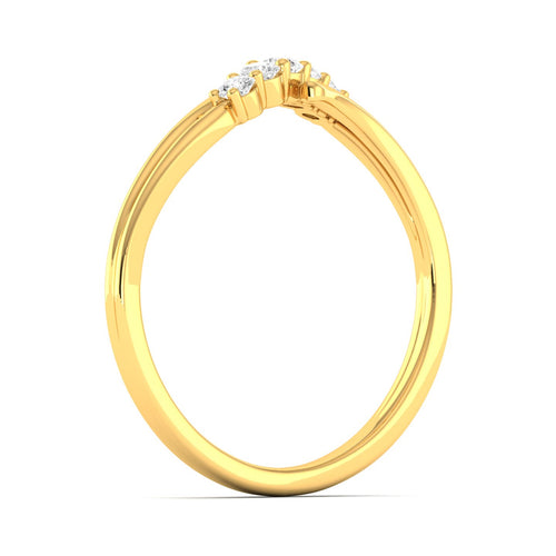 Lab Grown Diamond Five Stone Propose Ring Band 9k Solid Gold