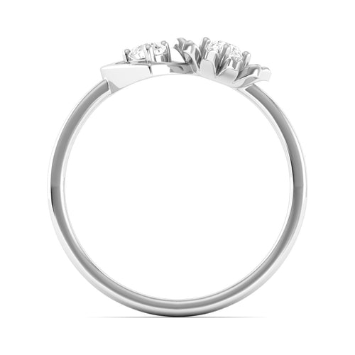 Lab Grown Diamond Two Stone Heart Flower Propose Ring Band 9k Solid Gold