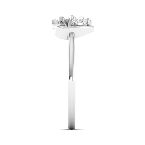 Lab Grown Diamond Two Stone Heart Flower Propose Ring Band 9k Solid Gold