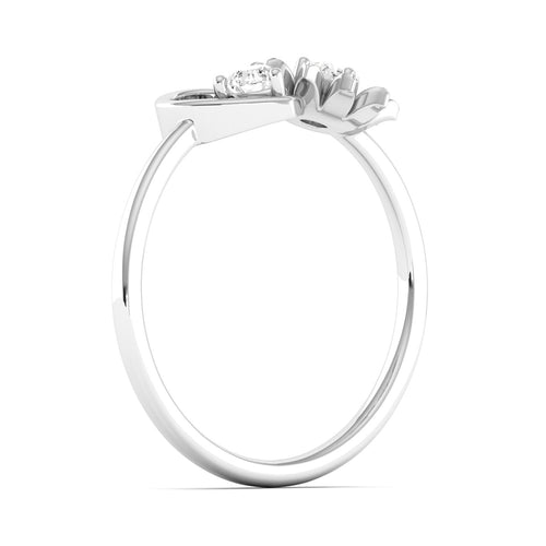 Lab Grown Diamond Two Stone Heart Flower Propose Ring Band 9k Solid Gold
