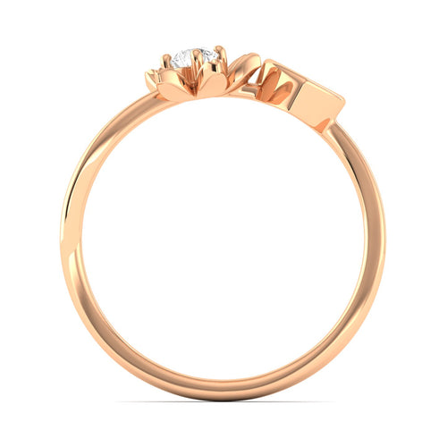 Lab Grown Diamond Two Stone Heart Flower Propose Ring Band 9k Solid Gold