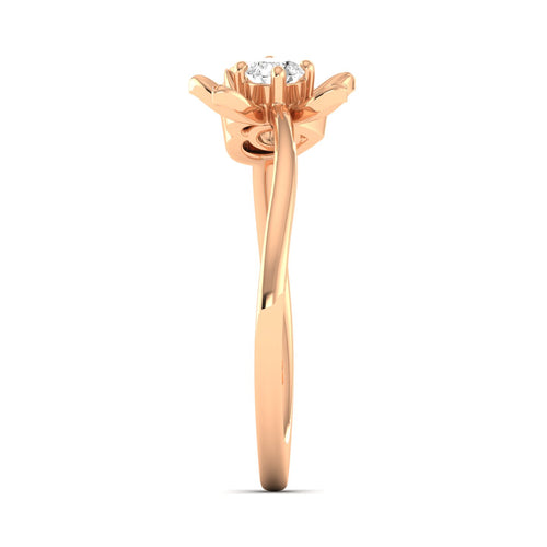 Lab Grown Diamond Two Stone Heart Flower Propose Ring Band 9k Solid Gold