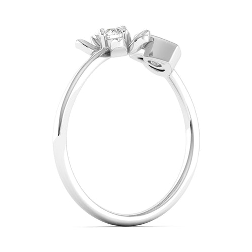 Lab Grown Diamond Two Stone Heart Flower Propose Ring Band 9k Solid Gold