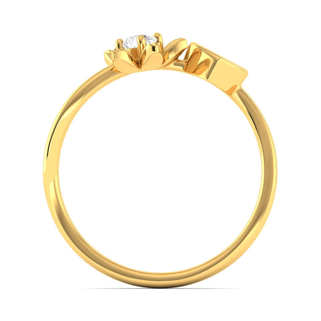 Lab Grown Diamond Two Stone Heart Flower Propose Ring Band 9k Solid Gold