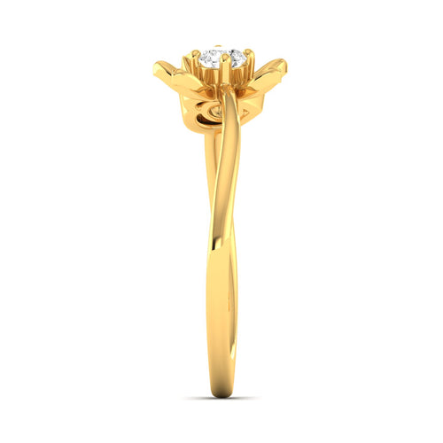 Lab Grown Diamond Two Stone Heart Flower Propose Ring Band 9k Solid Gold