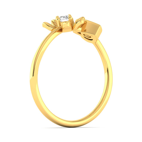 Lab Grown Diamond Two Stone Heart Flower Propose Ring Band 9k Solid Gold