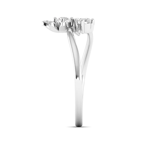 Lab Grown Diamond Two Stone Heart Flower Propose Ring Band 9k Solid Gold