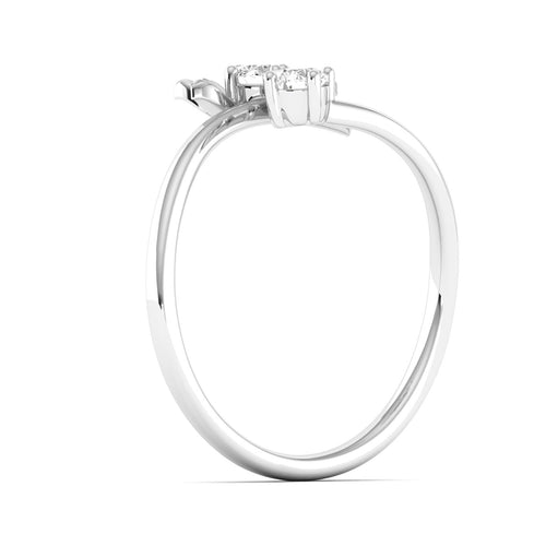 Lab Grown Diamond Two Stone Heart Flower Propose Ring Band 9k Solid Gold