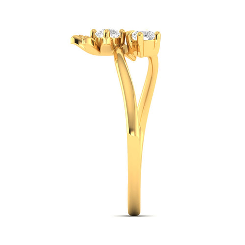 Lab Grown Diamond Two Stone Heart Flower Propose Ring Band 9k Solid Gold