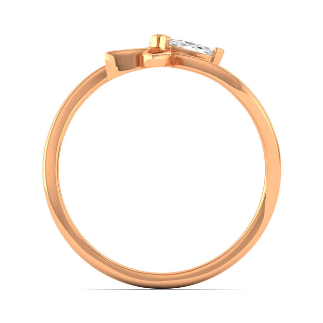 Lab Grown Diamond Butterfly Ring 9k Solid Gold