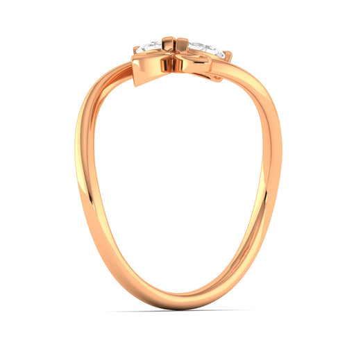 Lab Grown Diamond Butterfly Ring 9k Solid Gold