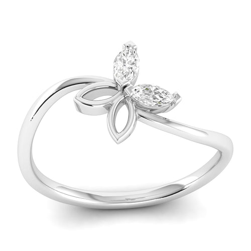 Lab Grown Diamond Butterfly Ring 9k Solid Gold