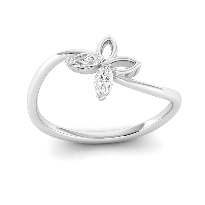 Lab Grown Diamond Butterfly Ring 9k Solid Gold