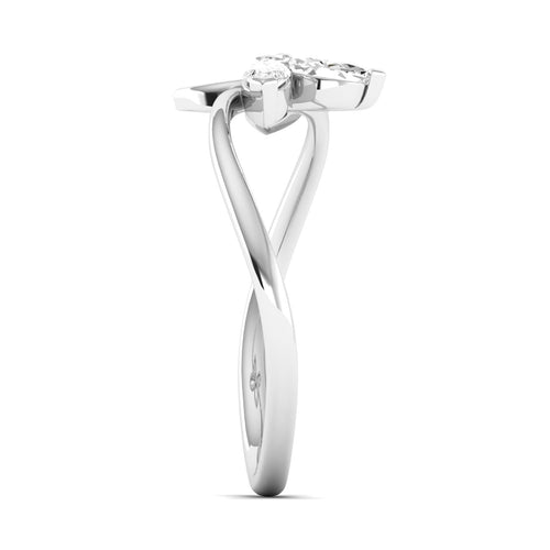 Lab Grown Diamond Butterfly Ring 9k Solid Gold