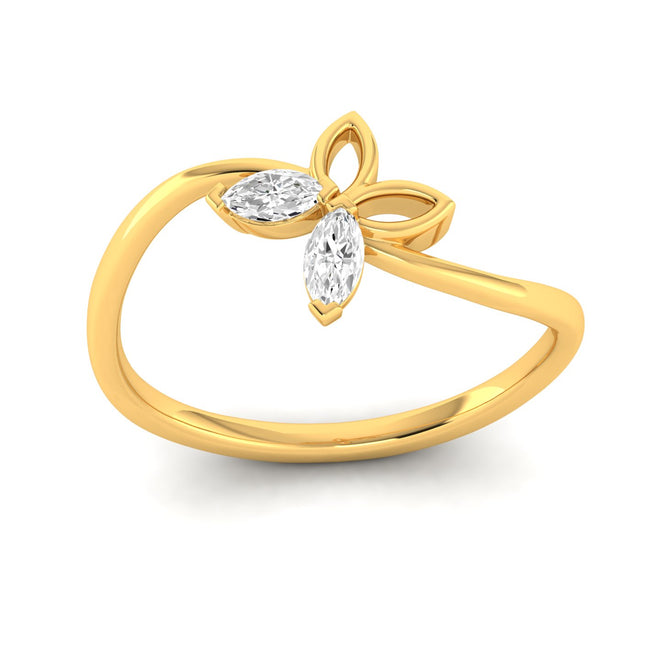 Lab Grown Diamond Butterfly Ring 9k Solid Gold