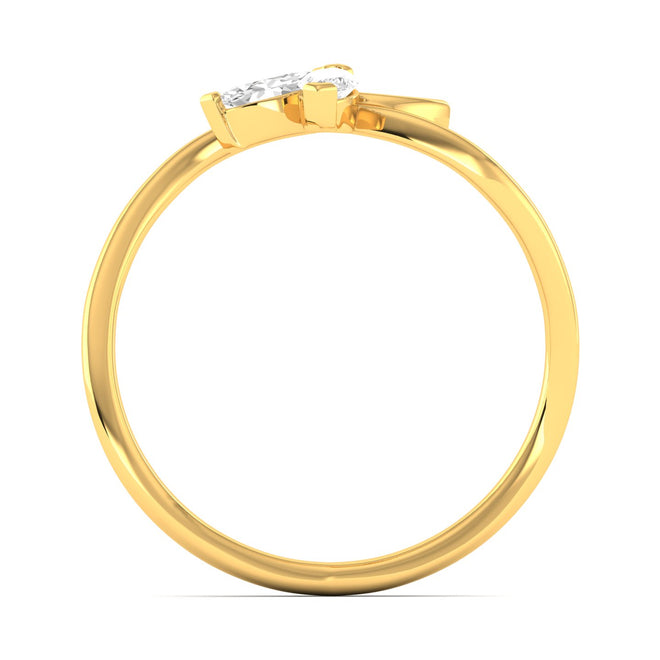 Lab Grown Diamond Butterfly Ring 9k Solid Gold