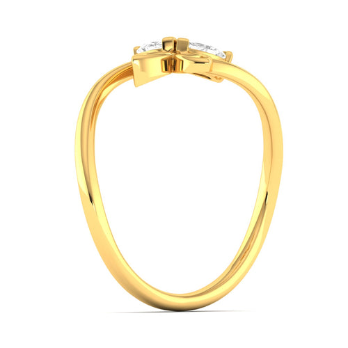 Lab Grown Diamond Butterfly Ring 9k Solid Gold