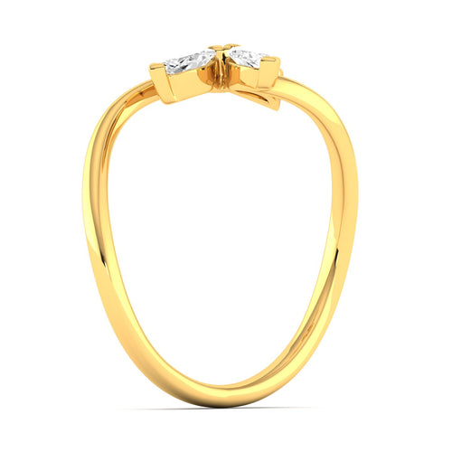 Lab Grown Diamond Butterfly Ring 9k Solid Gold